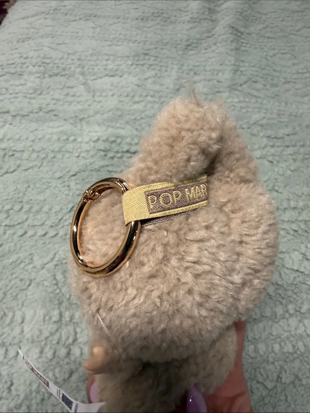 Labubu popmart Plush Small Pet Toy - Beige Fuzzy Creature